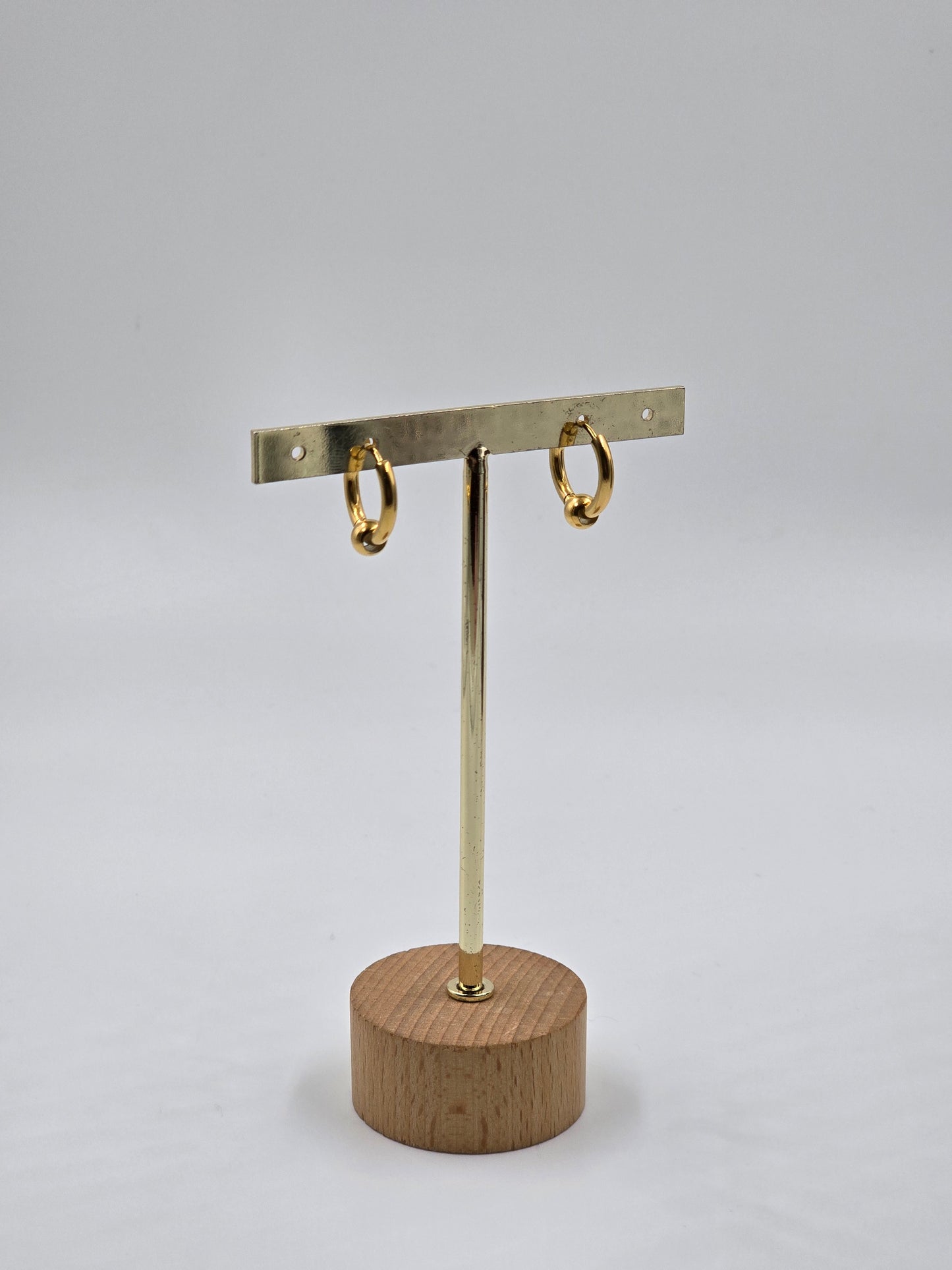 Stainless Steel Golden Orbit Hoops