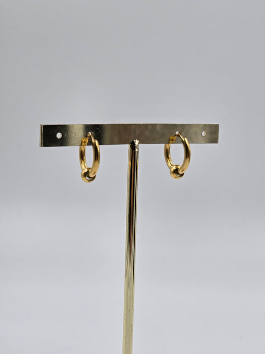 Stainless Steel Golden Orbit Hoops