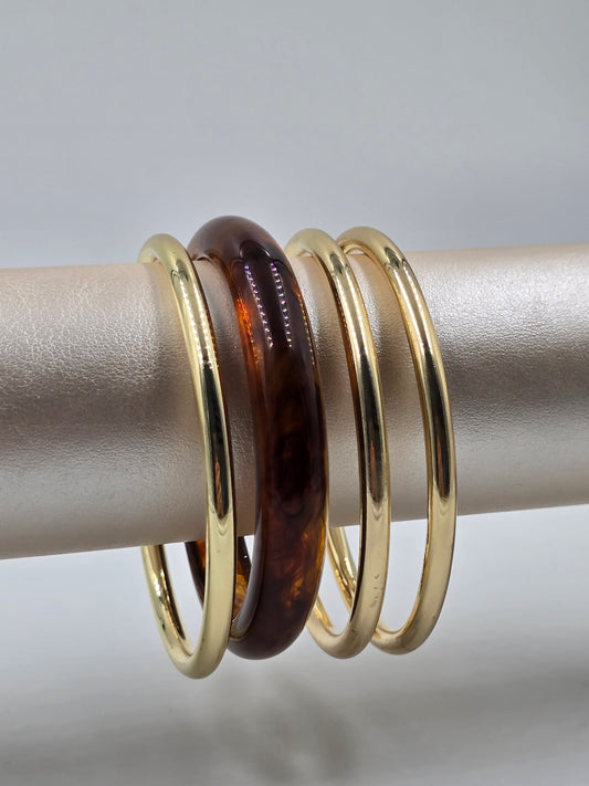 Amber and Gold Bangles