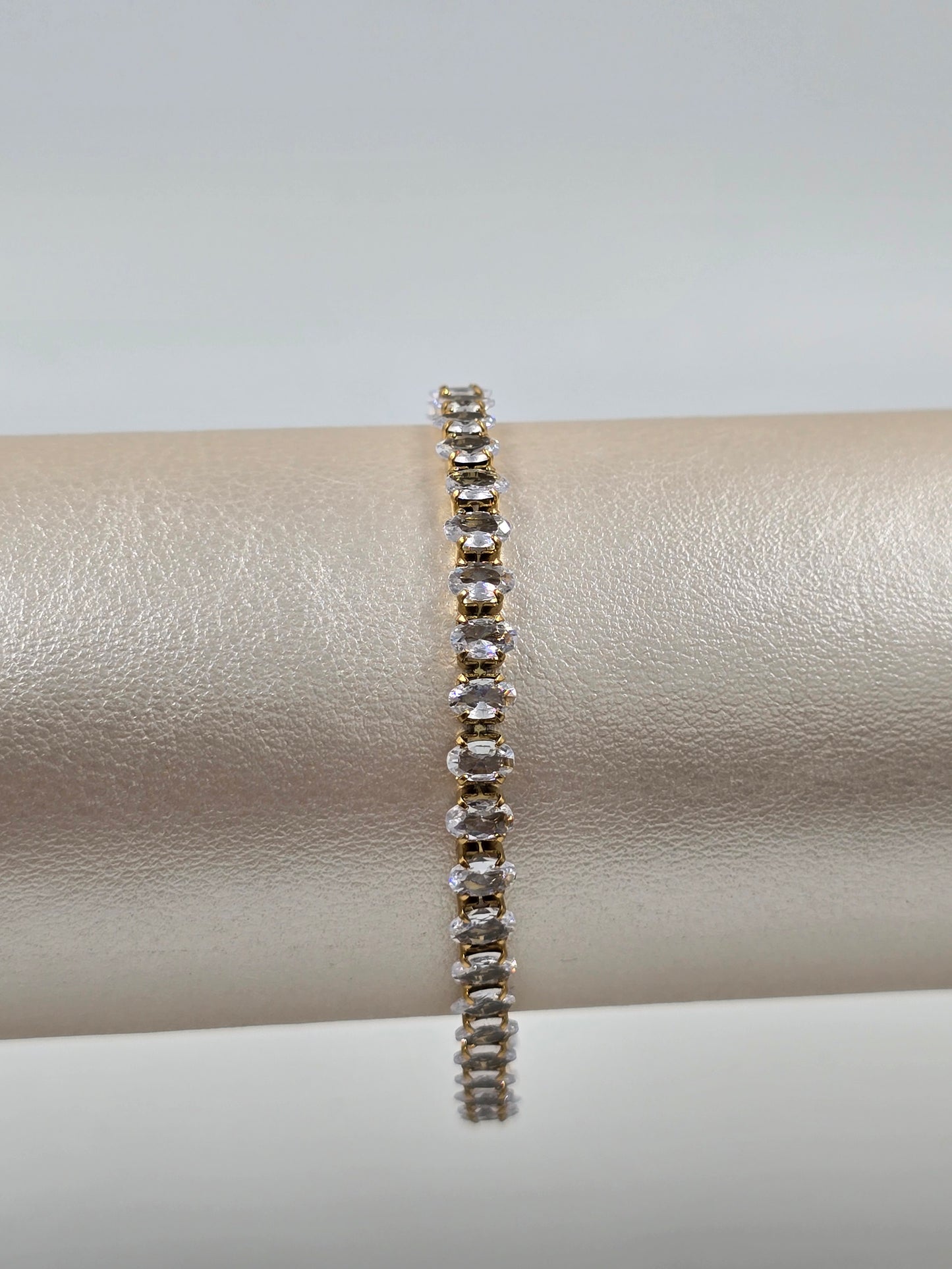 Stainless Steel Oval Tennis Bracelet