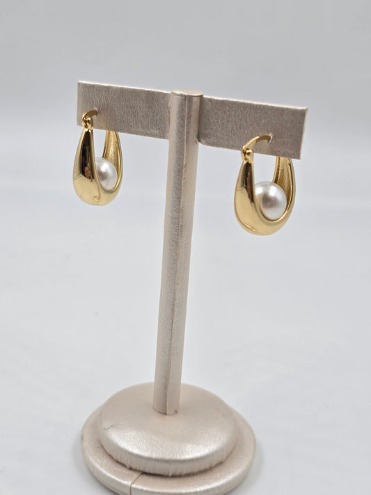 Luna Drop Pearl Earrings
