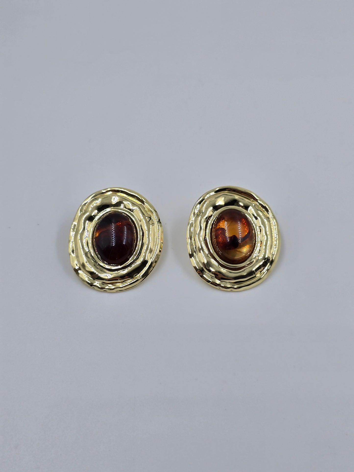 Amber and Gold Earrings