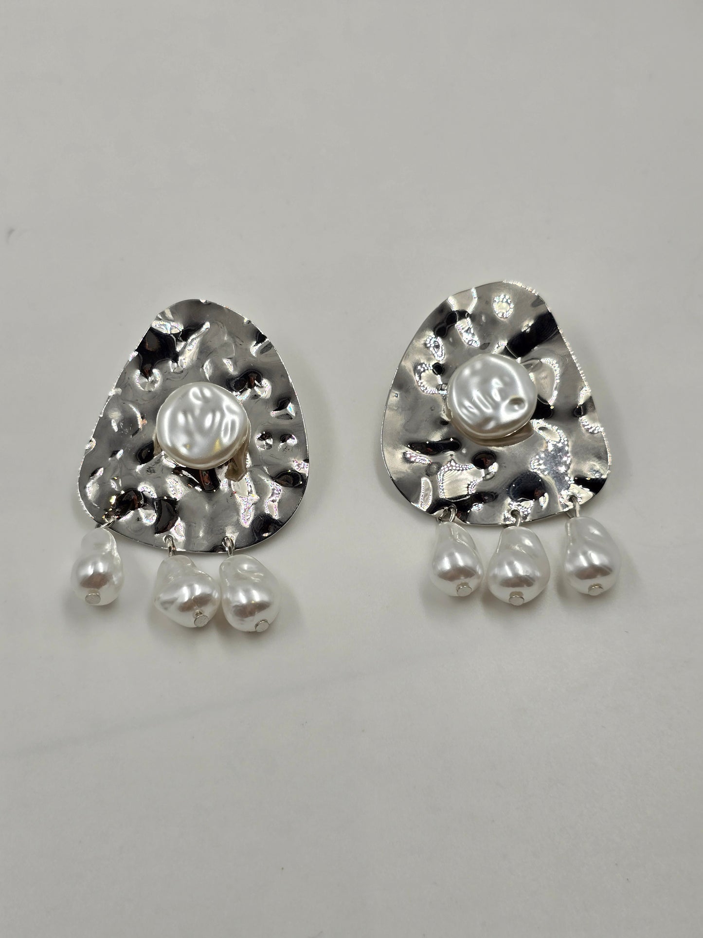 Statement Earrings with Faux Pearls