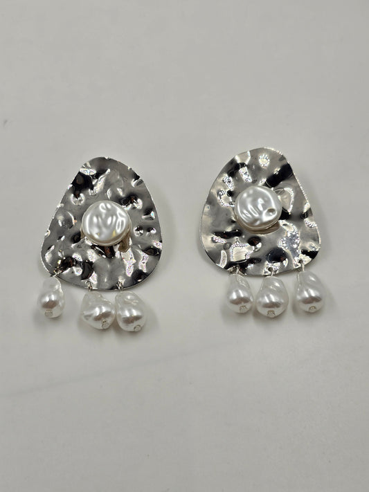 Statement Earrings with Faux Pearls