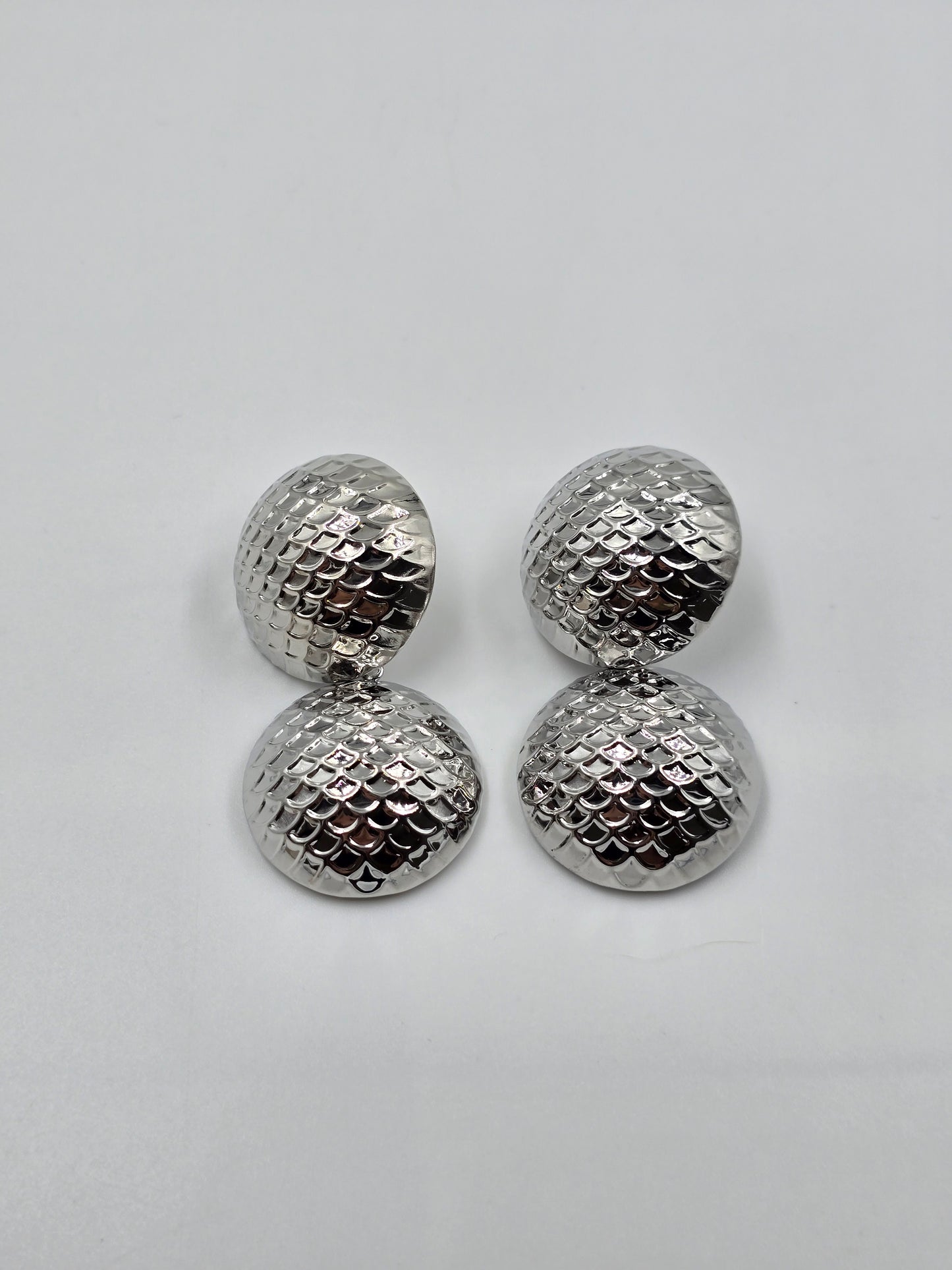 Gold Spherical Earrings with Textured Surface
