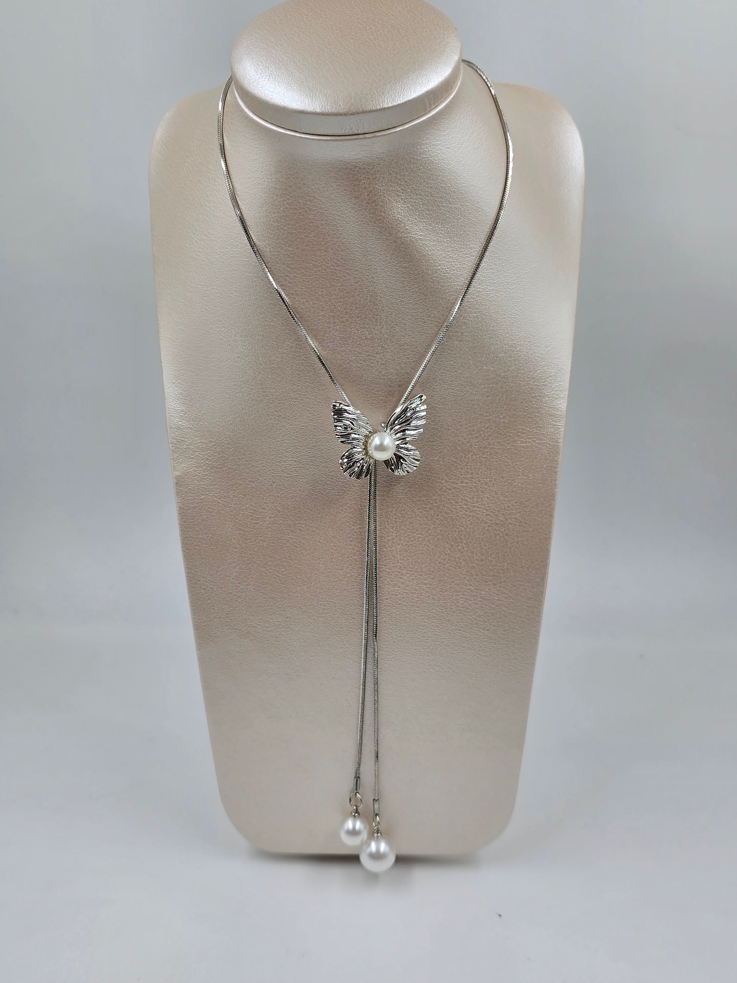 C - Silver Butterfly Necklace
