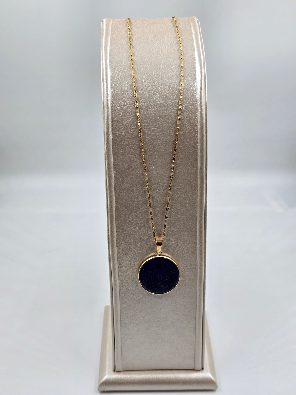 N - Stainless Steel Necklace with Navy Pendant