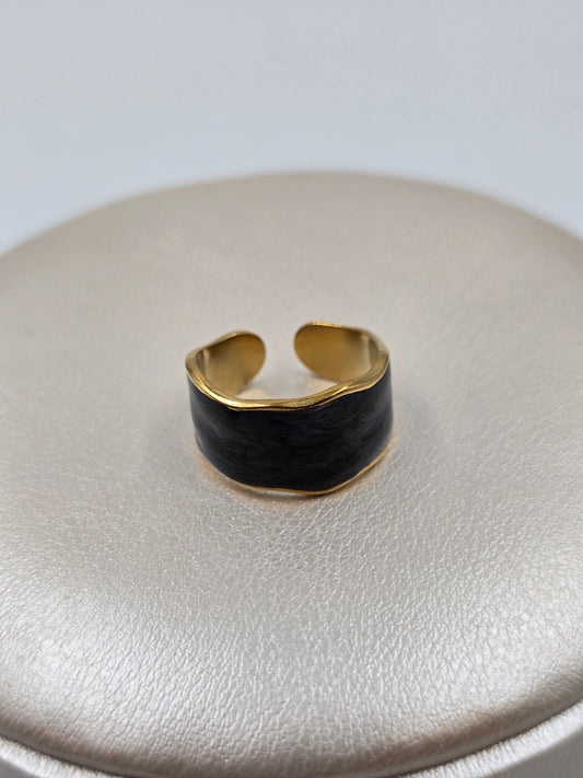 N - Stainless Steel Black & White Rings