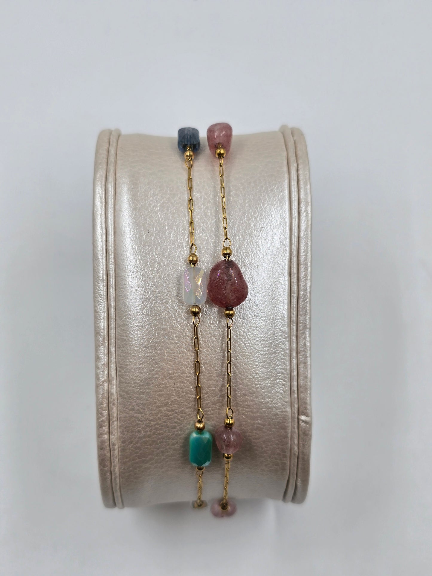 N - Stainless Steel Double Charms Bracelet