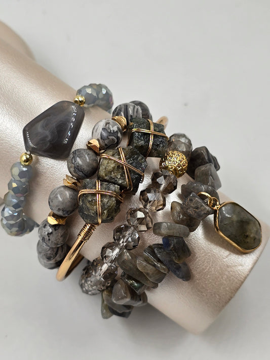 N - Natural Stone Bracelet Set