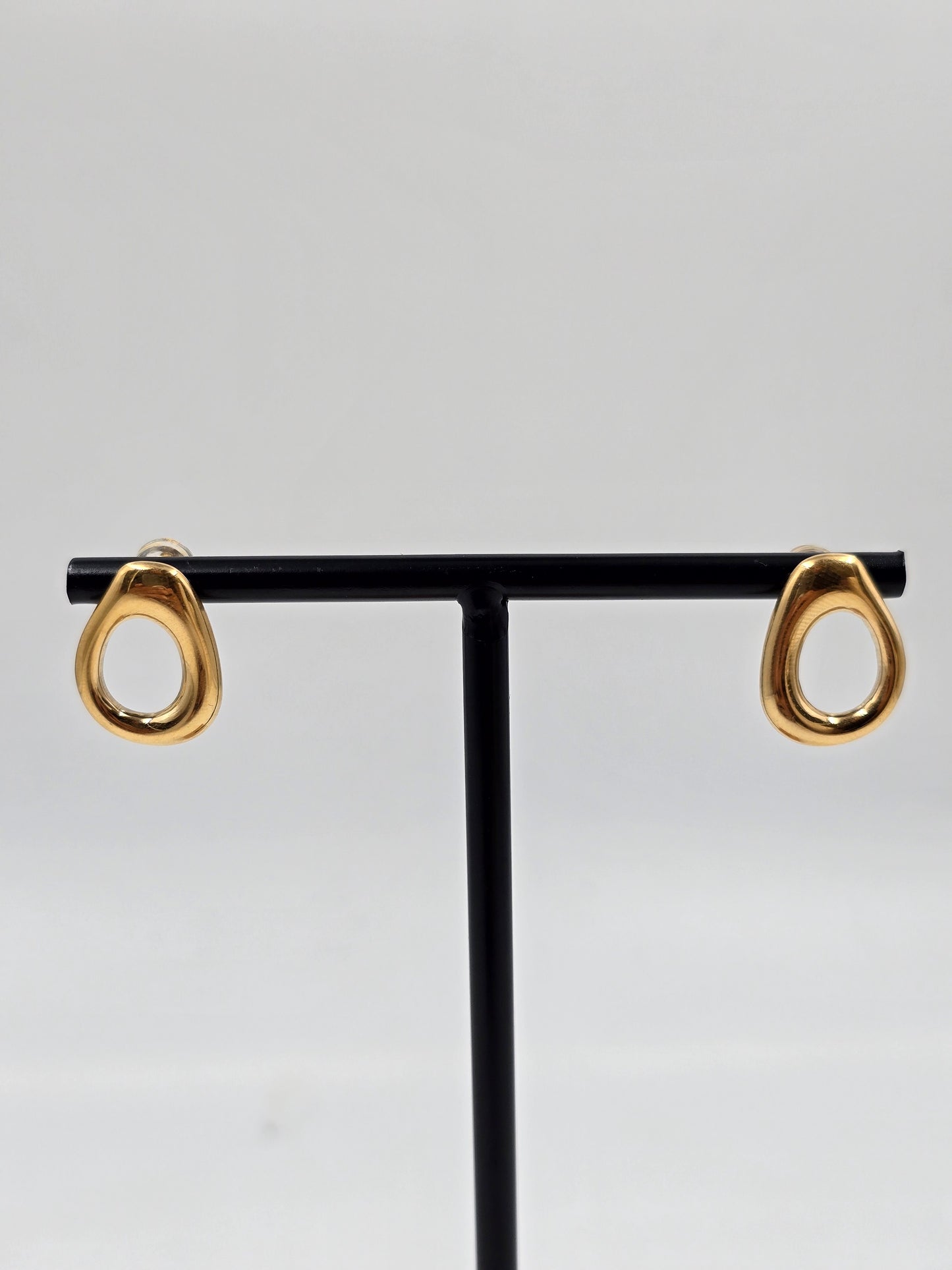 A - Stainless Steel Oval Earrings