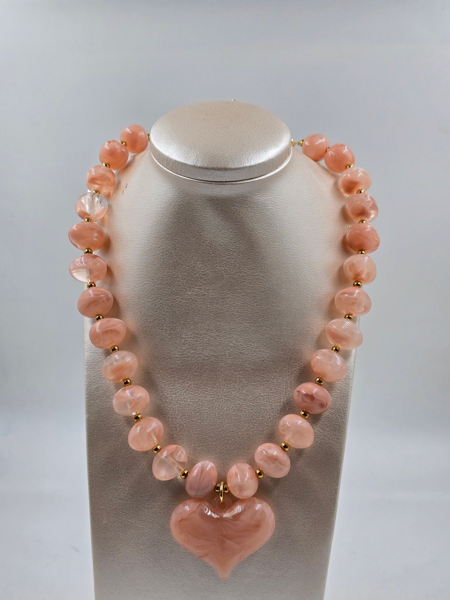 C - Statement Necklace with Heart Pendant