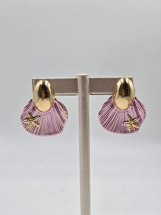 N - Shell Design Earring