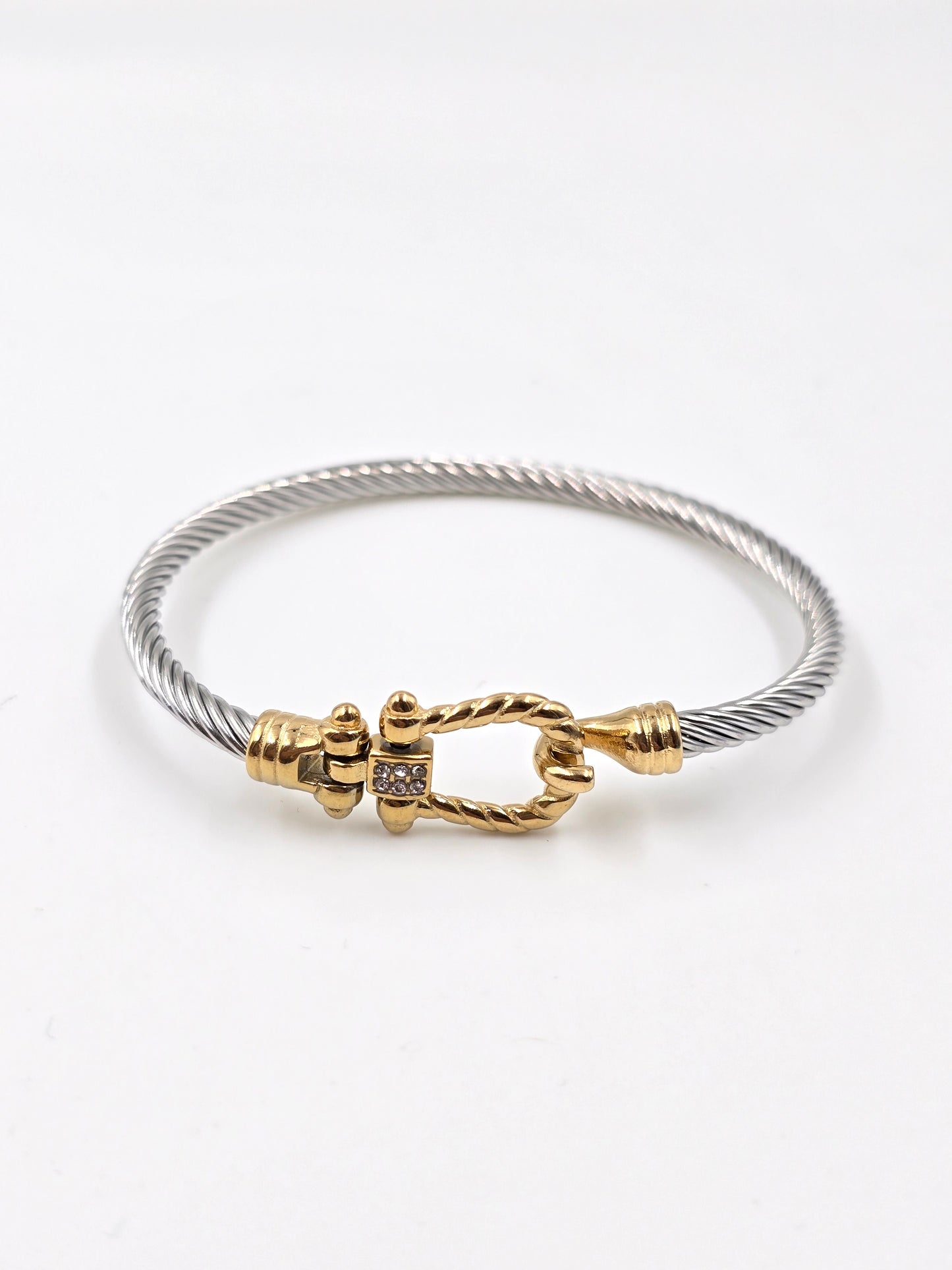 N - Stainless Steel Gold and Silver Bracelet