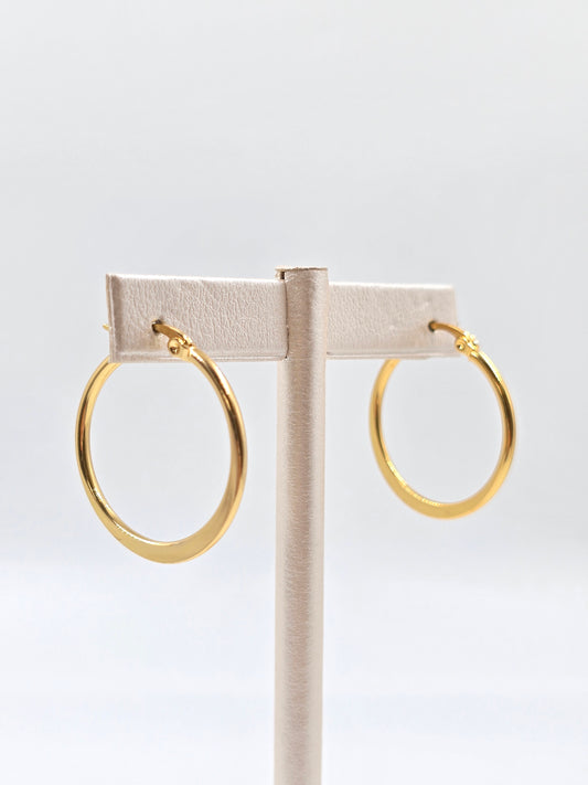 A - Golden Flat Hoops