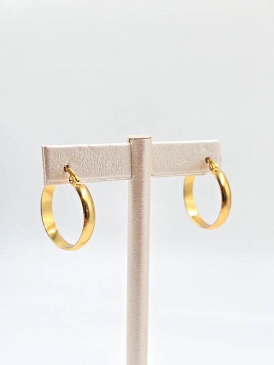 A - Wide Golden Hoops