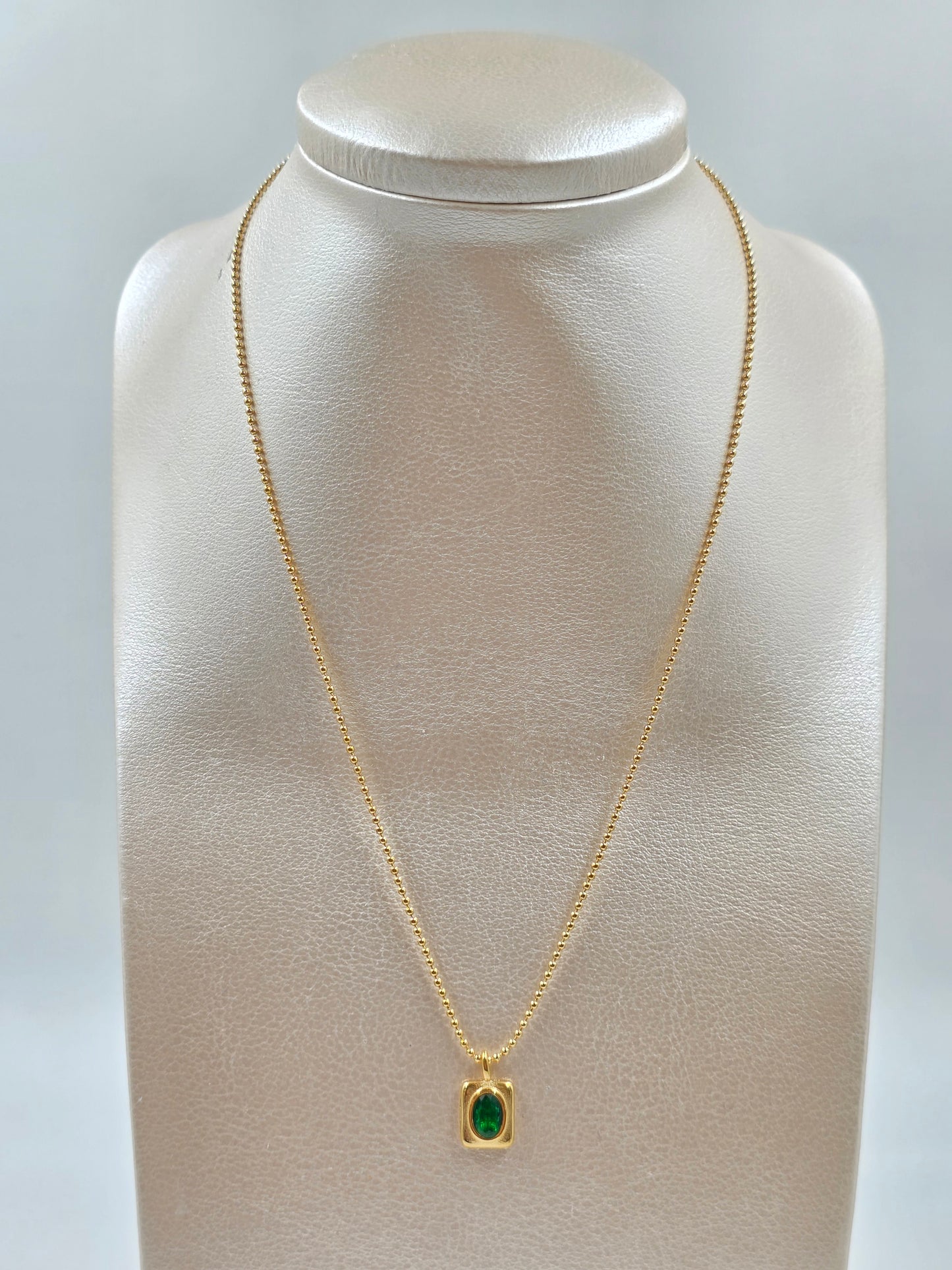 A - Emerald Golden Necklace