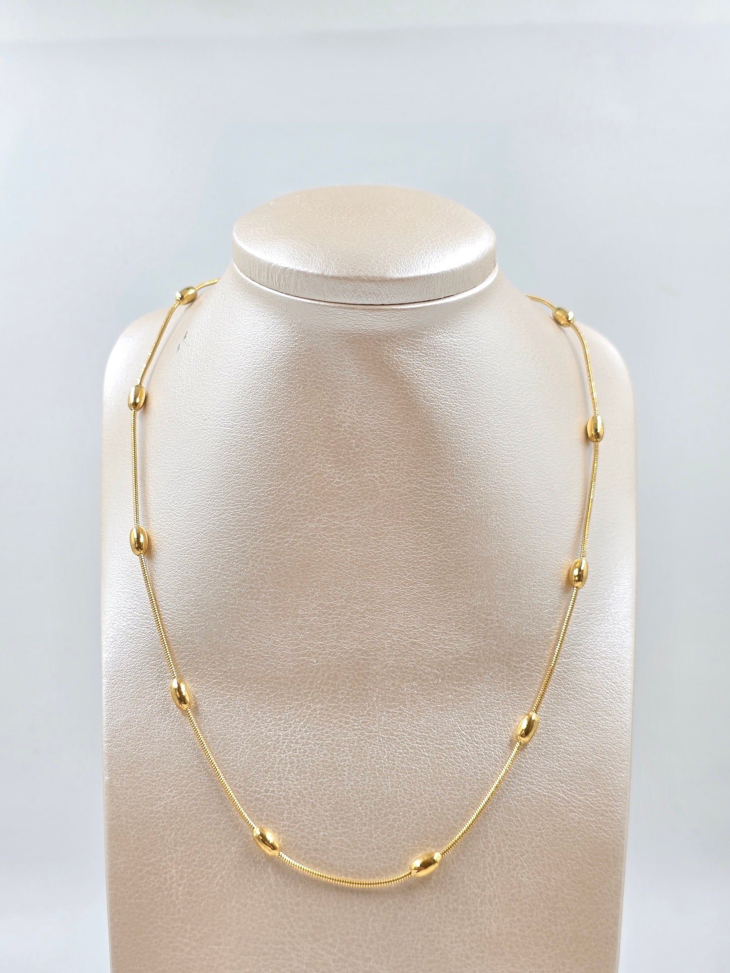 A - Big Beads Golden Necklace