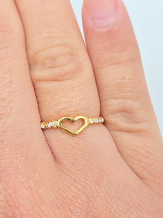 A - Stainless Steel Small Hart Ring
