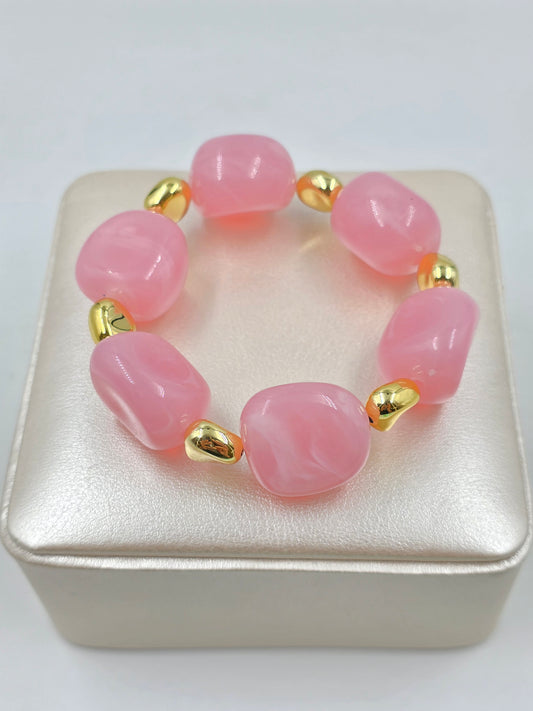 C - Beaded Bracelet with Gold Spacer Beads