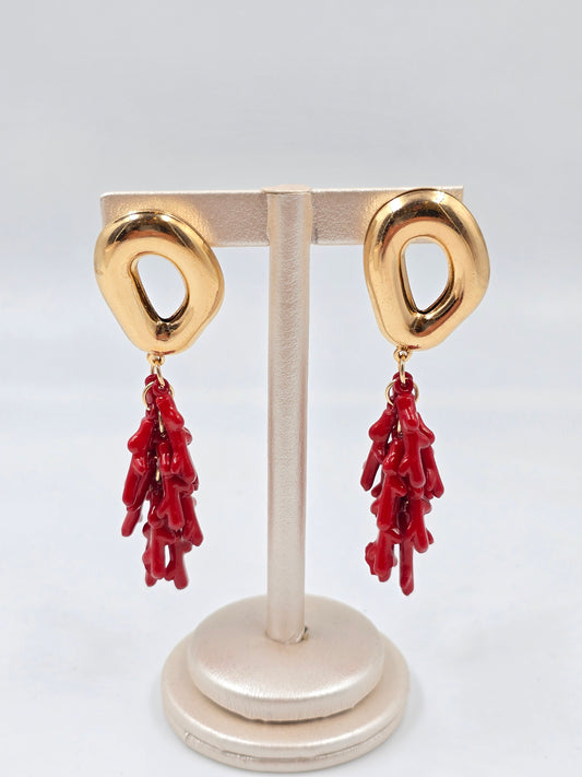 Coral-like Fringe Earrings