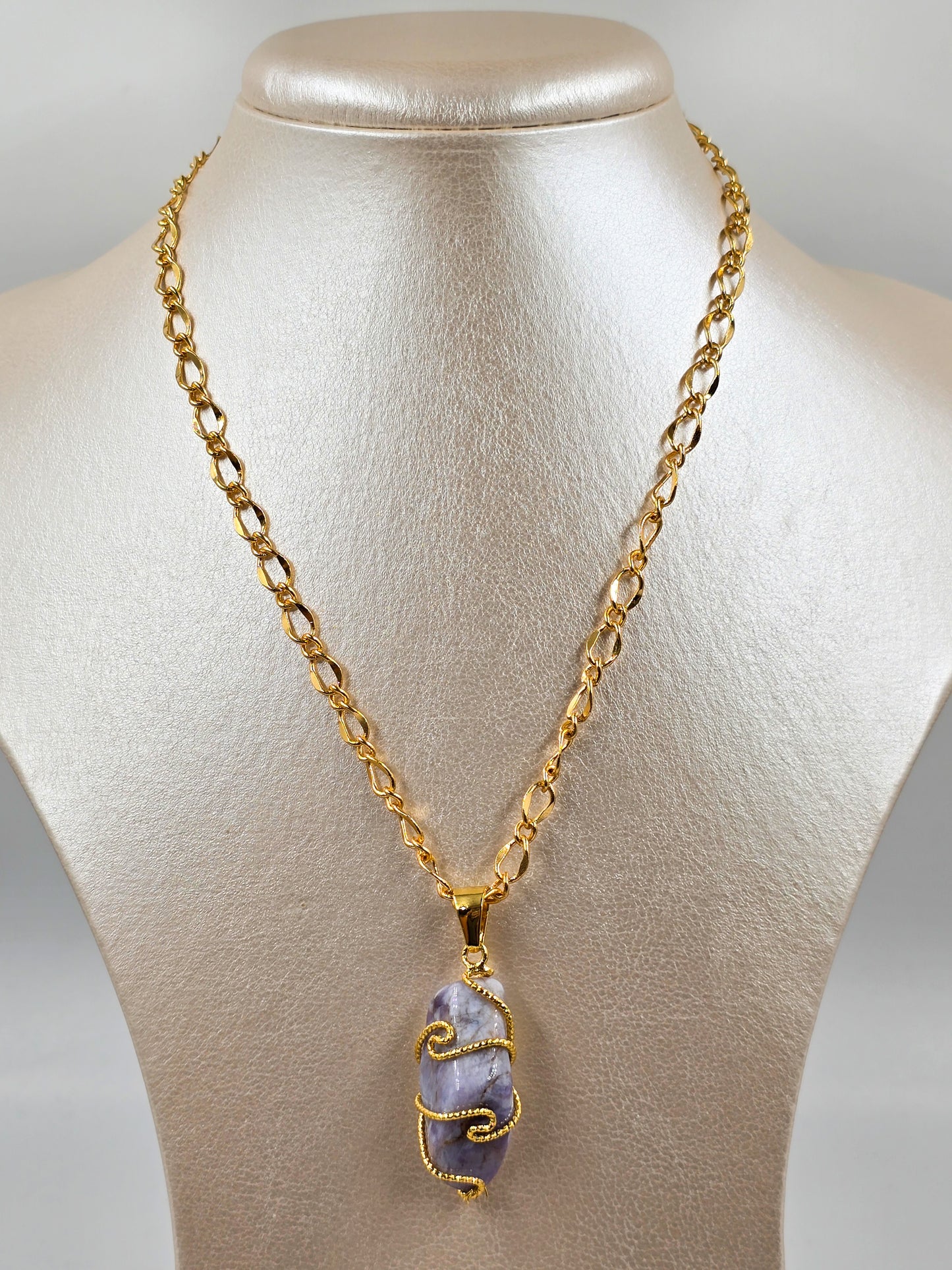 Natural Purple Gemstone Necklace