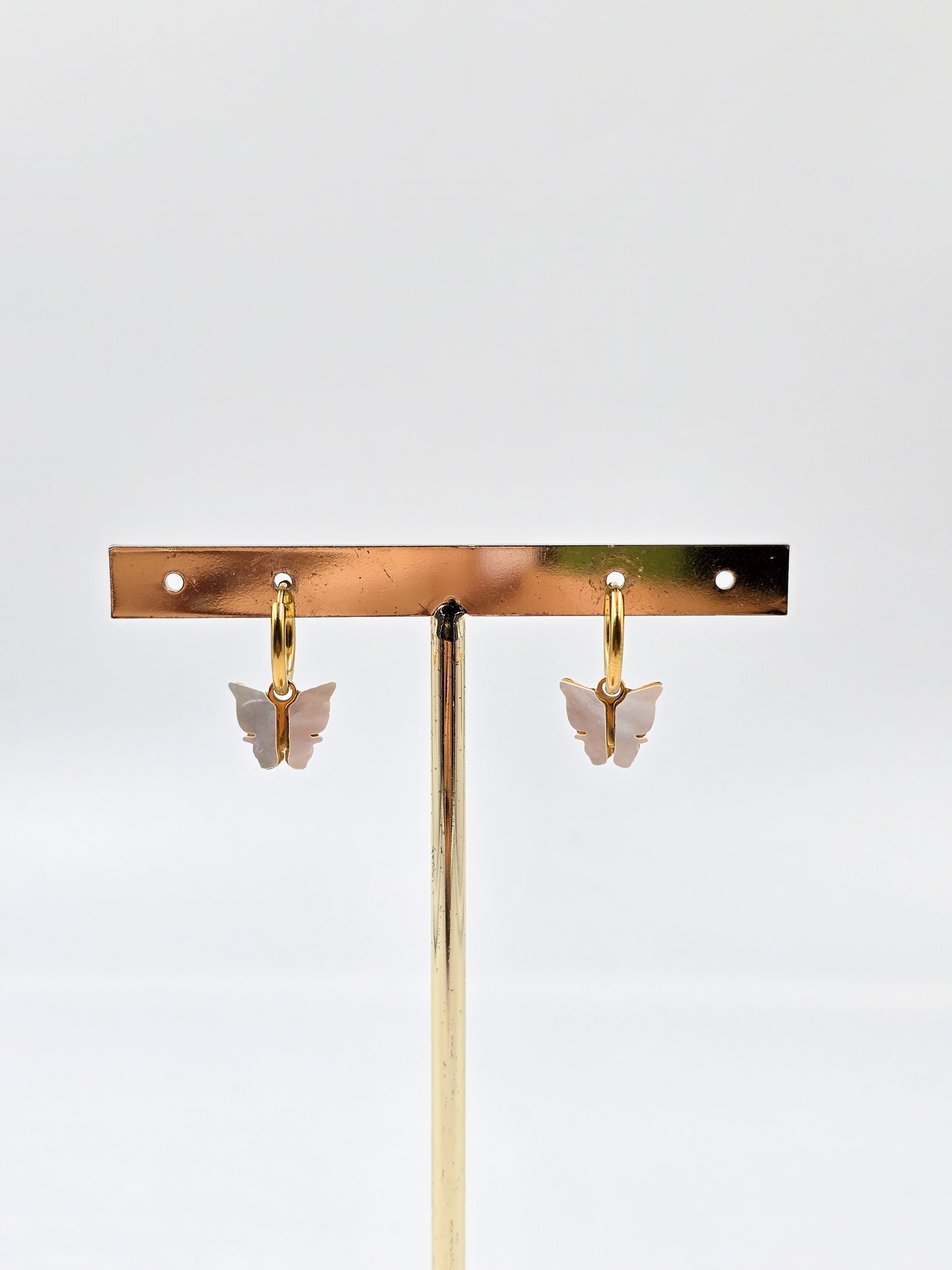 Stainless Steel Butterfly Necklace and Earring Set