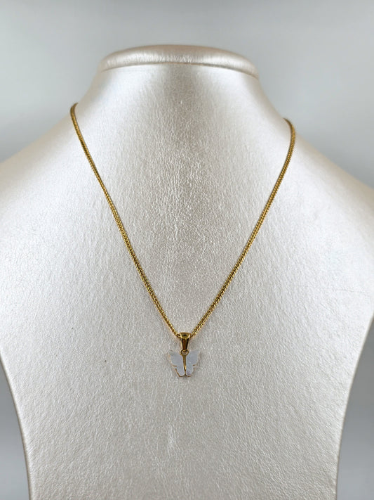 Stainless Steel Butterfly Necklace and Earring Set