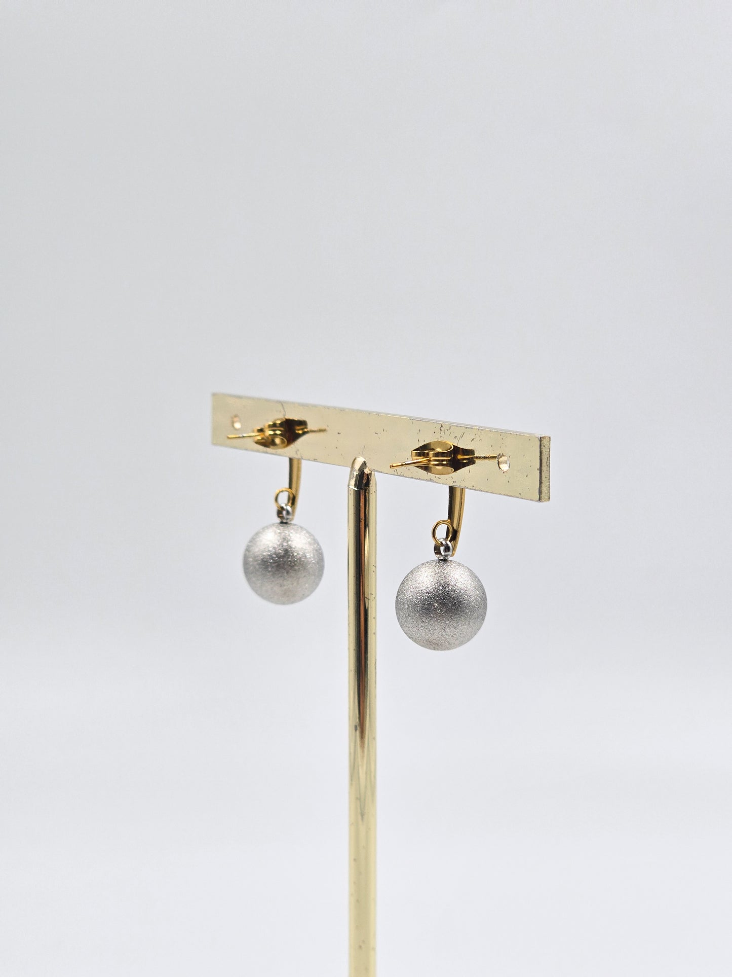 Stainless Steel Silver Dangling Studs