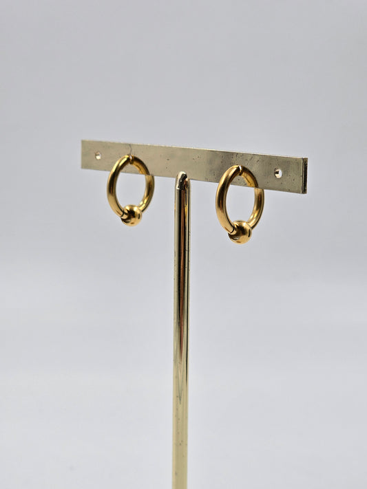 Stainless Steel Golden Orbit Hoops