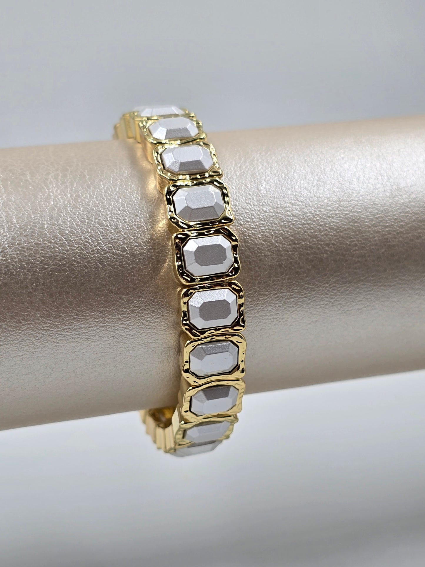 White and Gold Ivory Luxe Bracelet