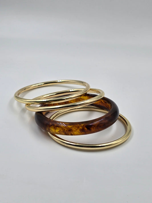 Amber and Gold Bangles