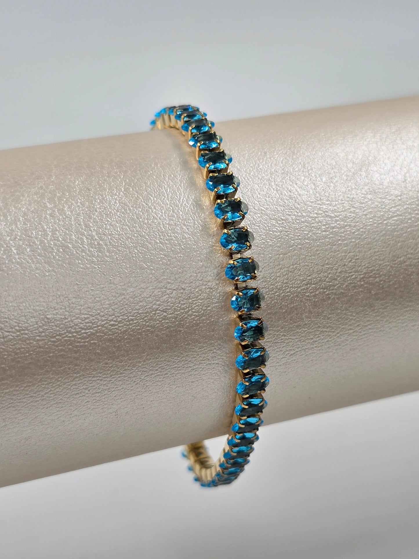 Stainless Steel Oval Tennis Bracelet