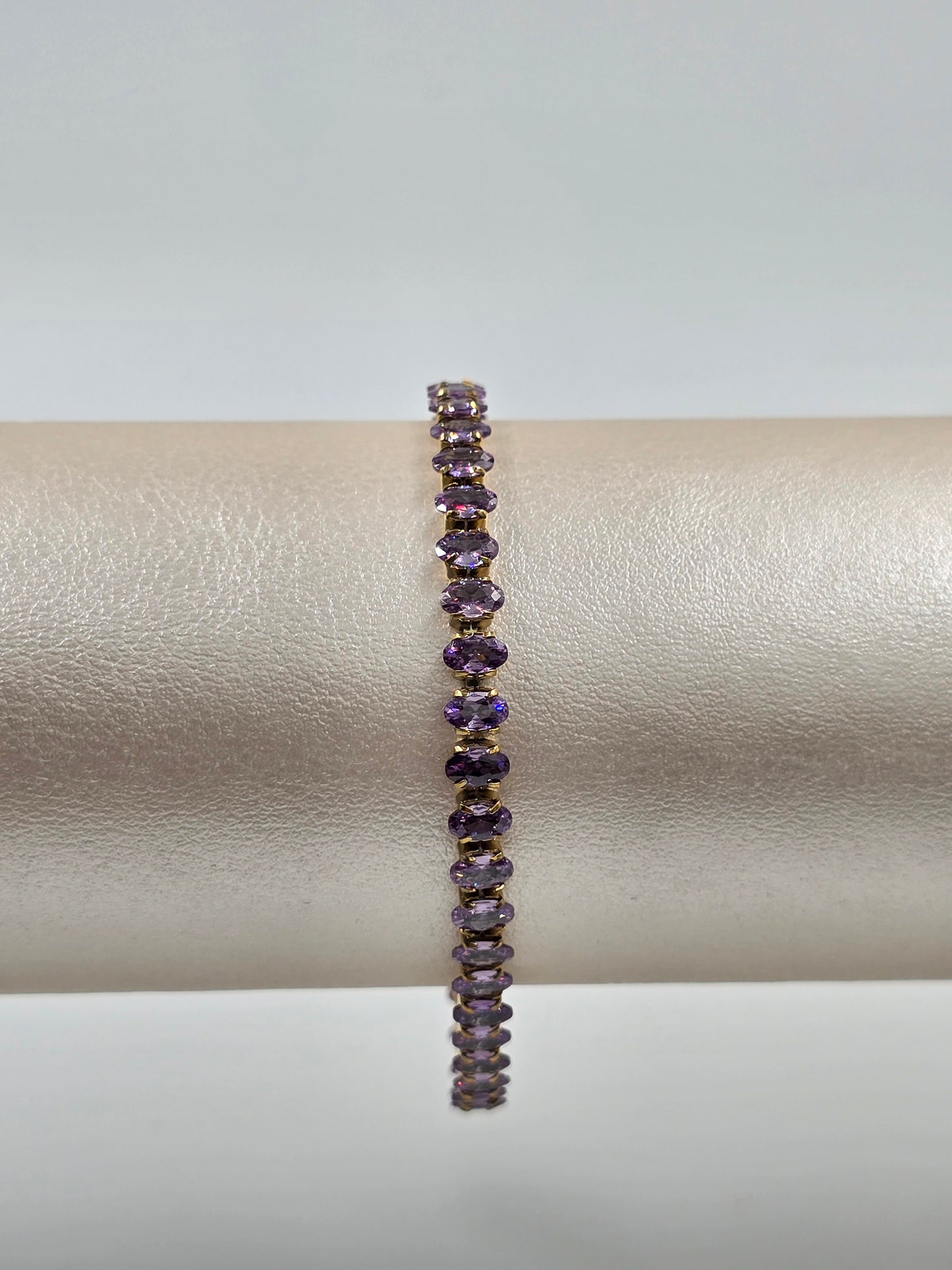 Stainless Steel Oval Tennis Bracelet