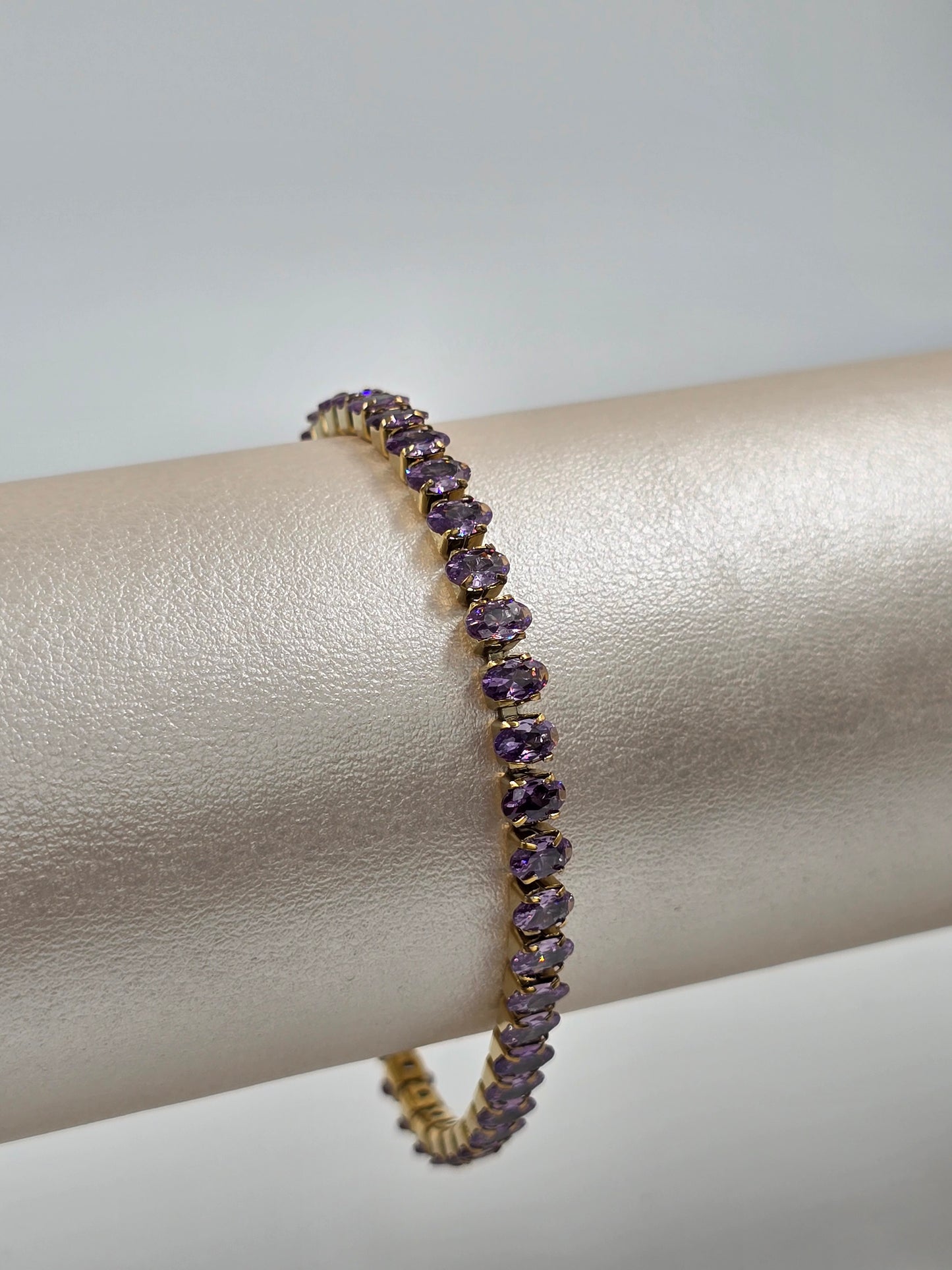 Stainless Steel Oval Tennis Bracelet