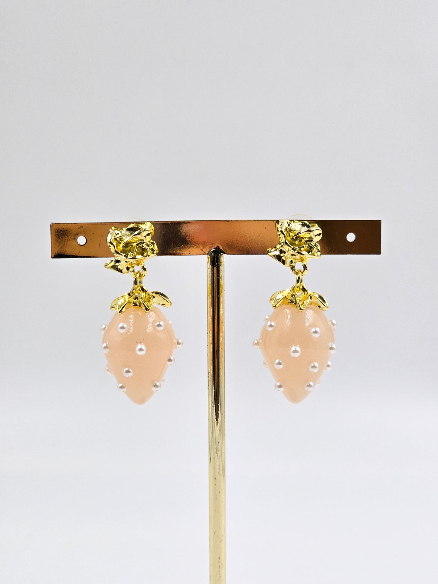 Golden Pearl Strawberry Studs
