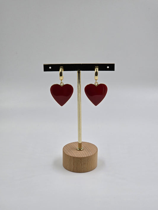 Gold Scarlet Heart Drops