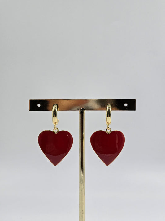Gold Scarlet Heart Drops