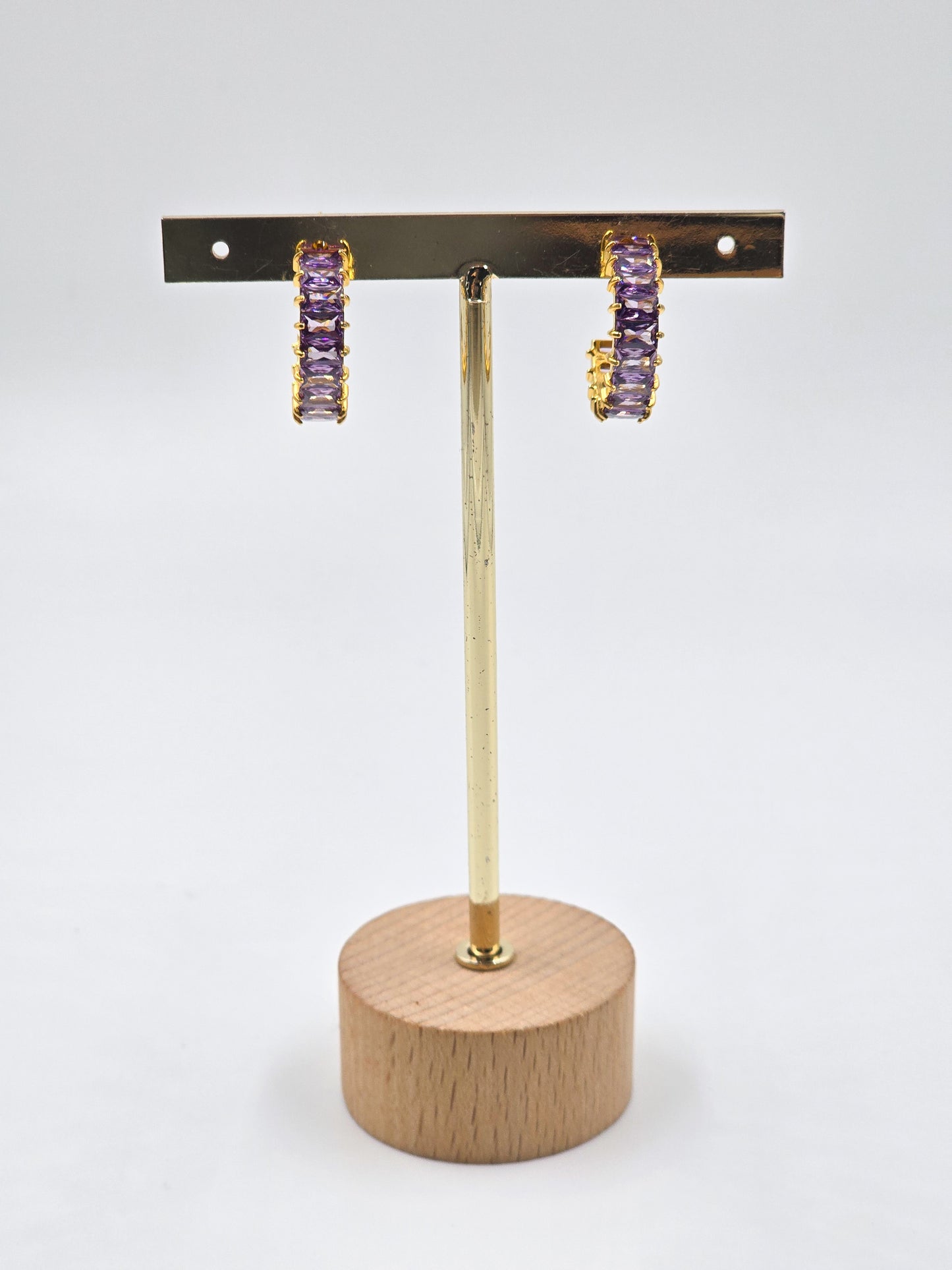 Stainless Steel Gemstones Hoops