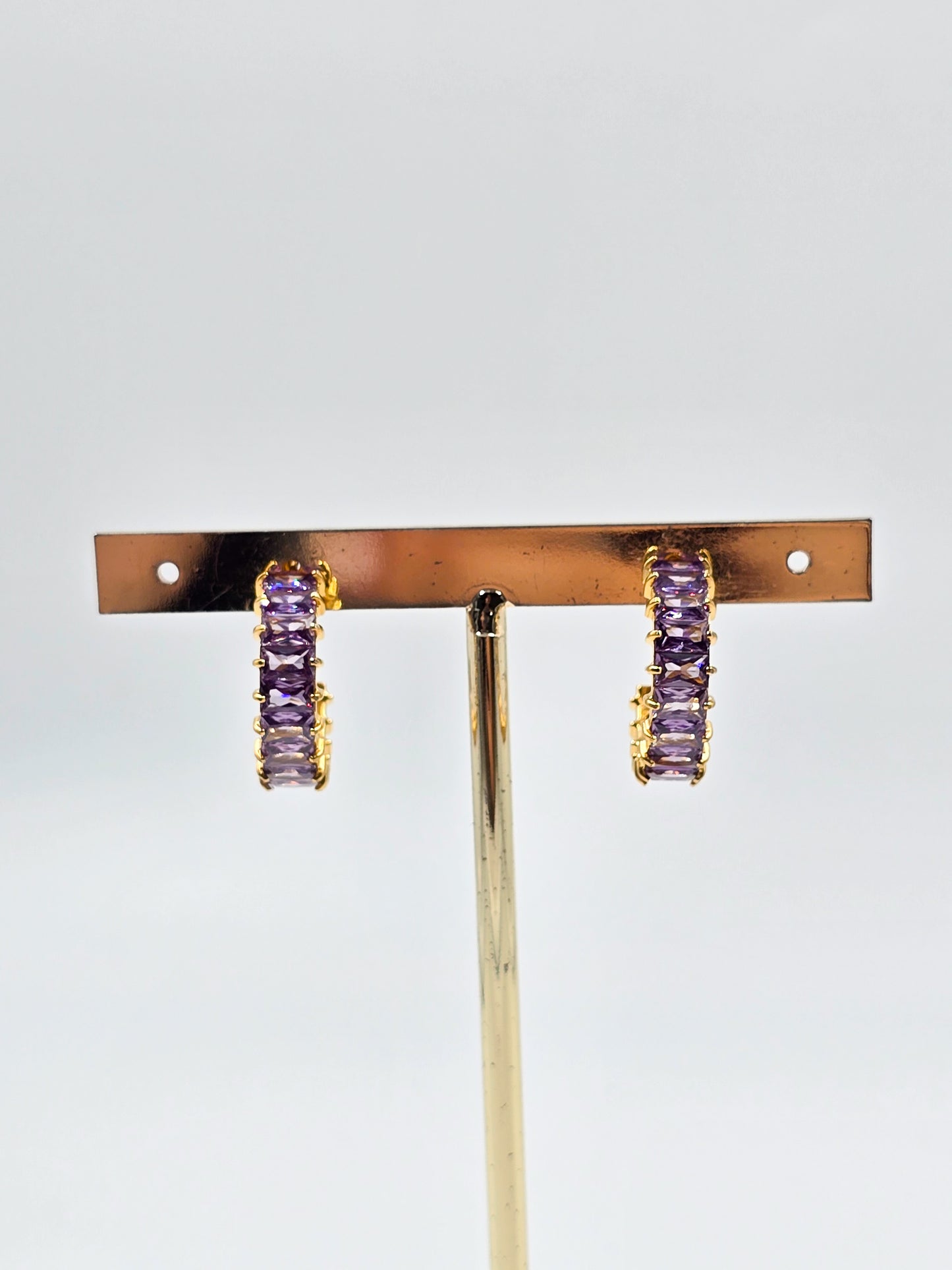 Stainless Steel Gemstones Hoops