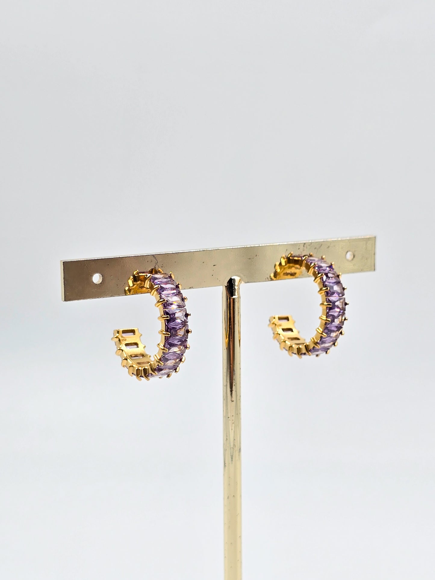 Stainless Steel Gemstones Hoops