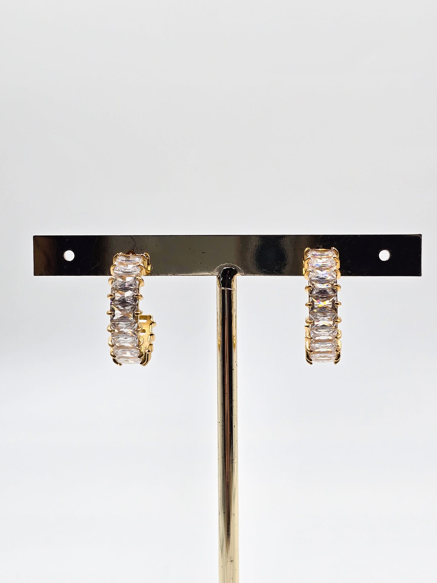 Stainless Steel Gemstones Hoops