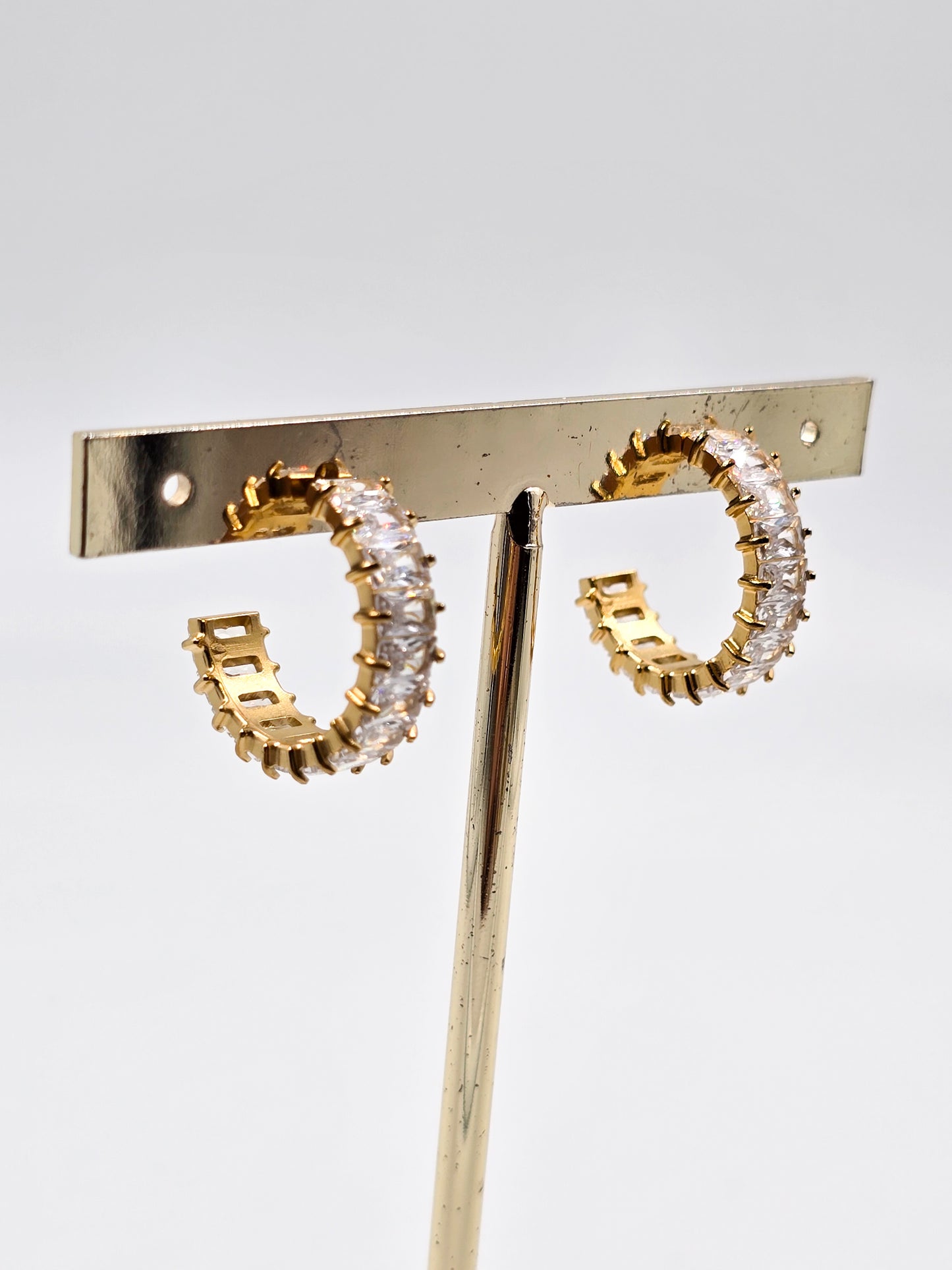 Stainless Steel Gemstones Hoops