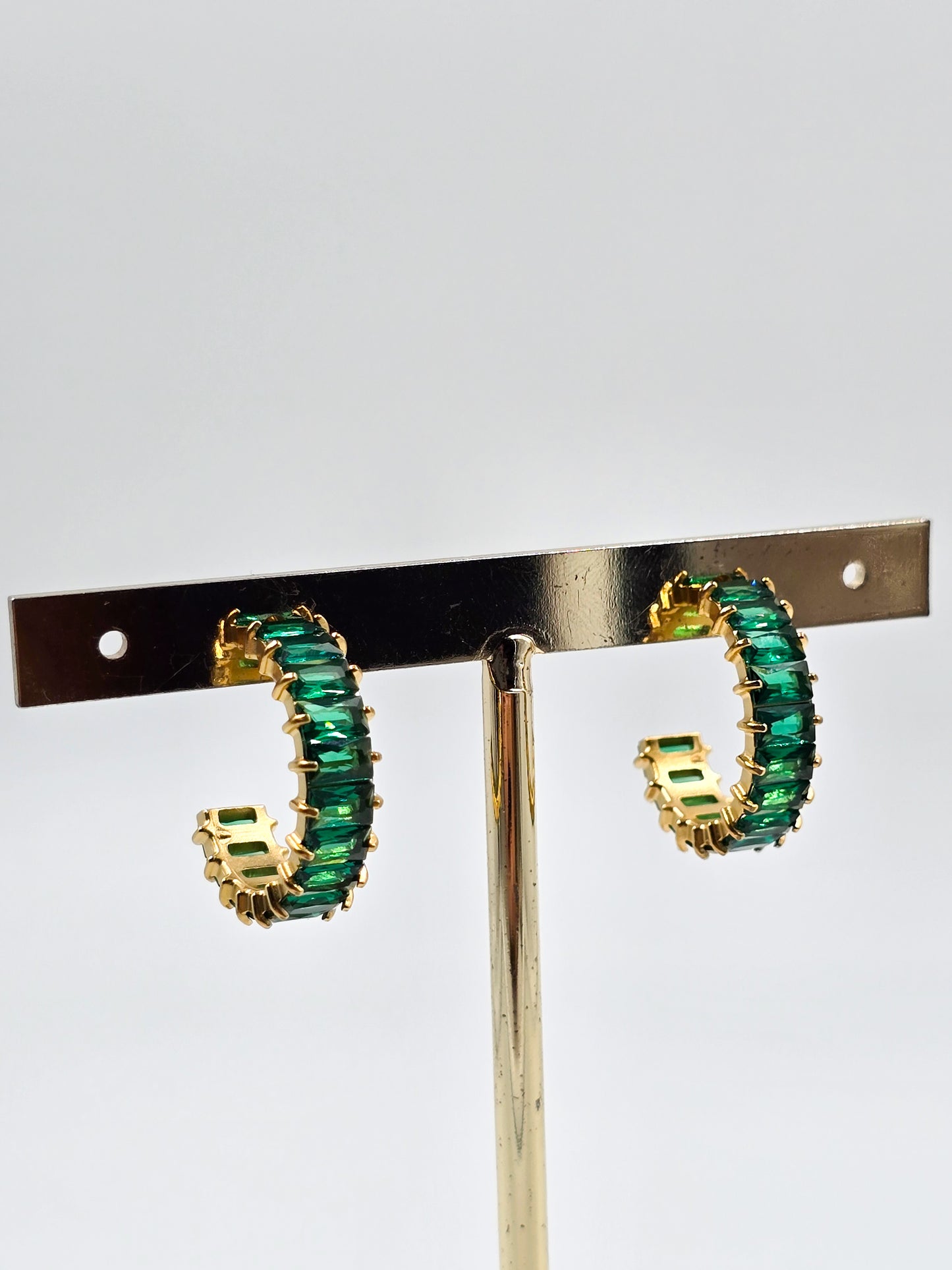 Stainless Steel Gemstones Hoops