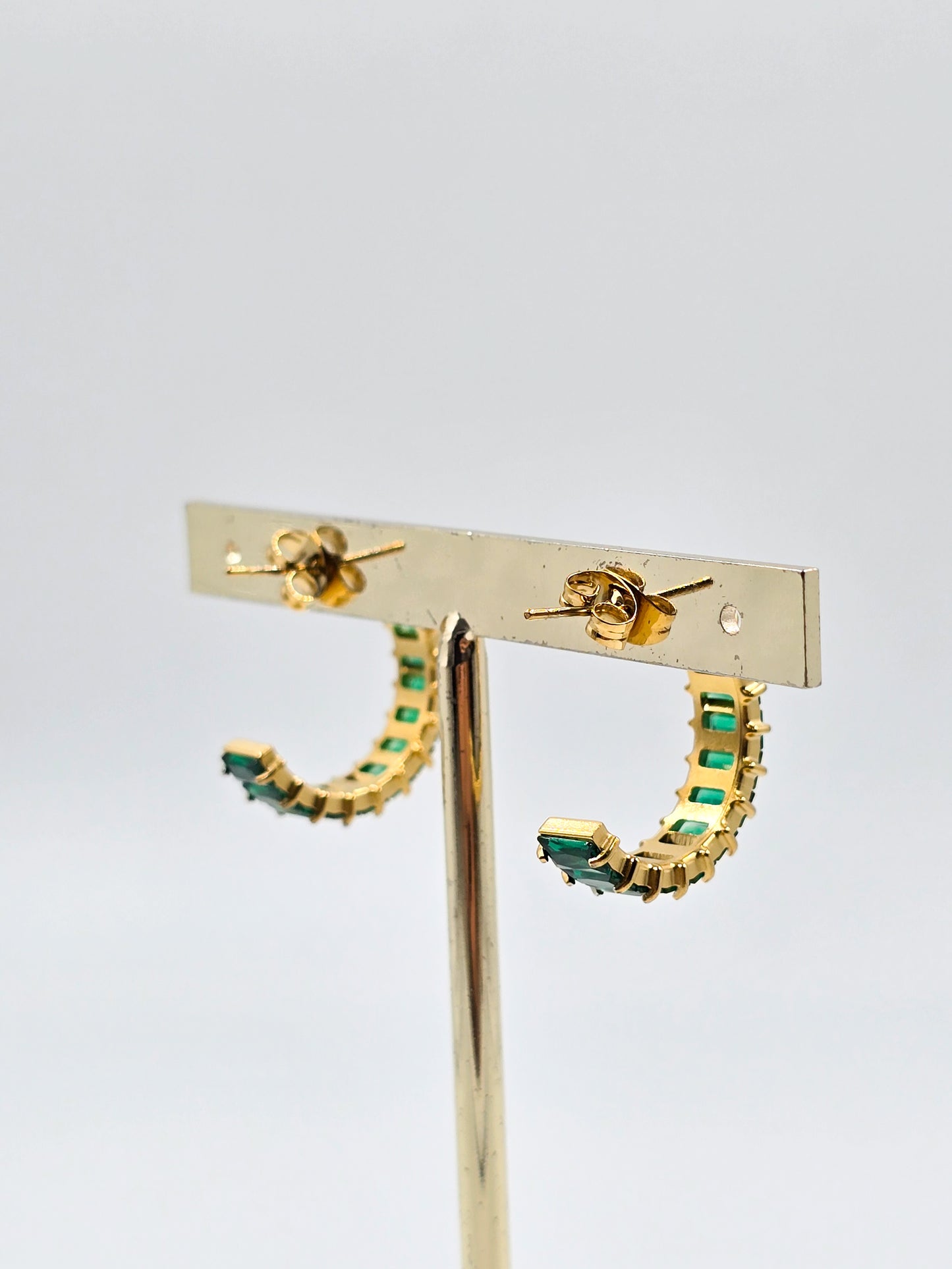 Stainless Steel Gemstones Hoops