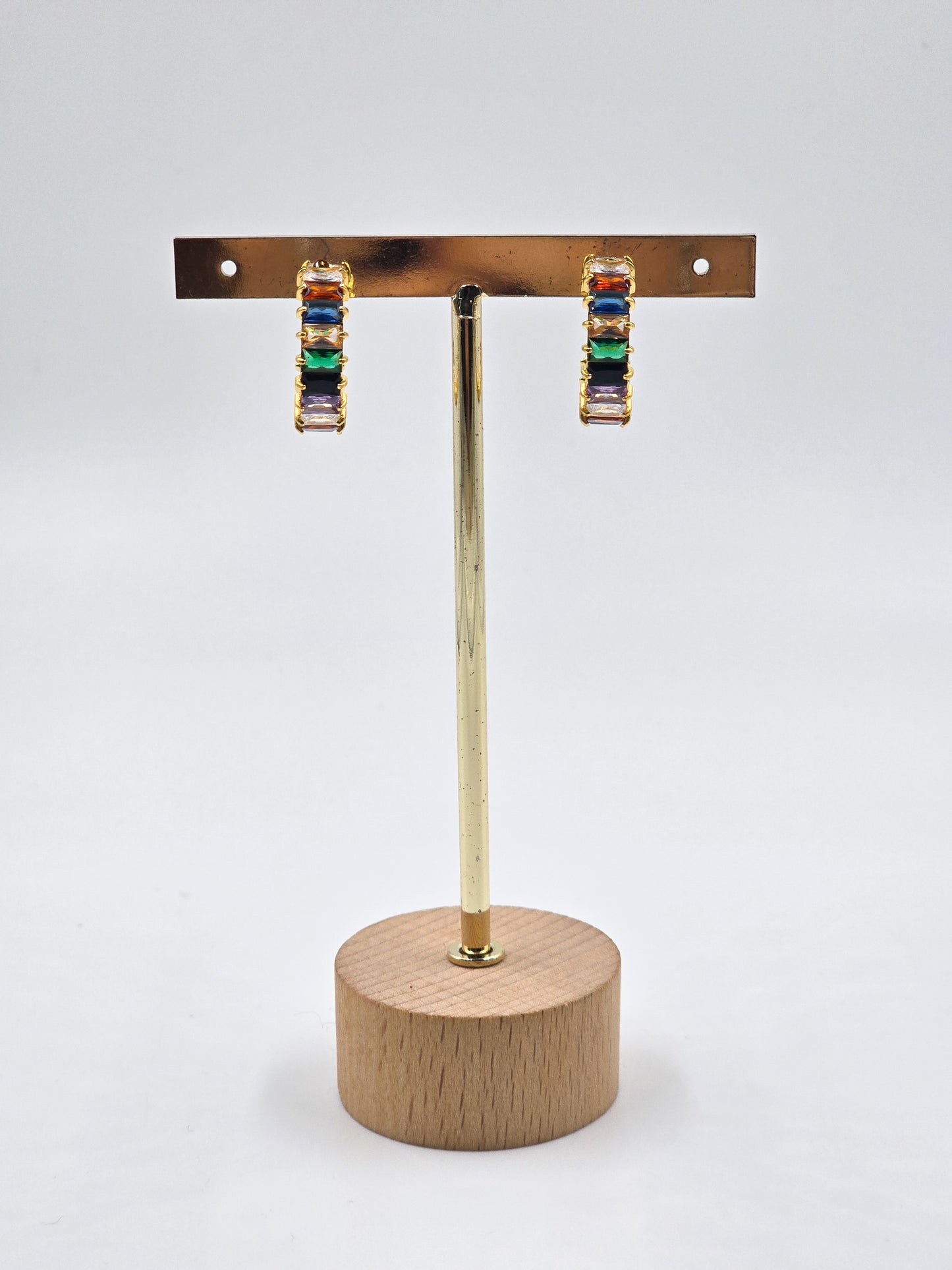 Stainless Steel Gemstones Hoops
