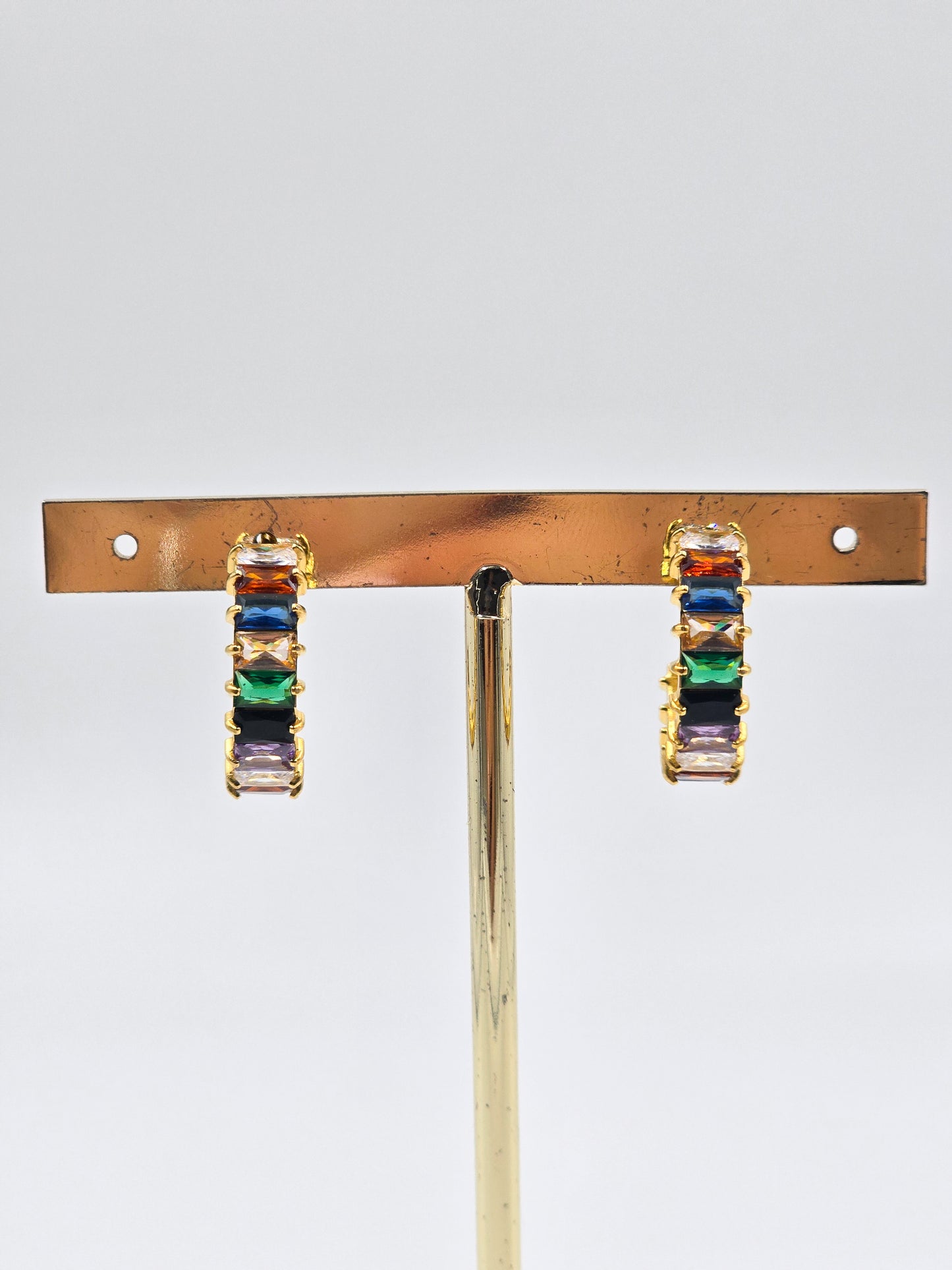Stainless Steel Gemstones Hoops