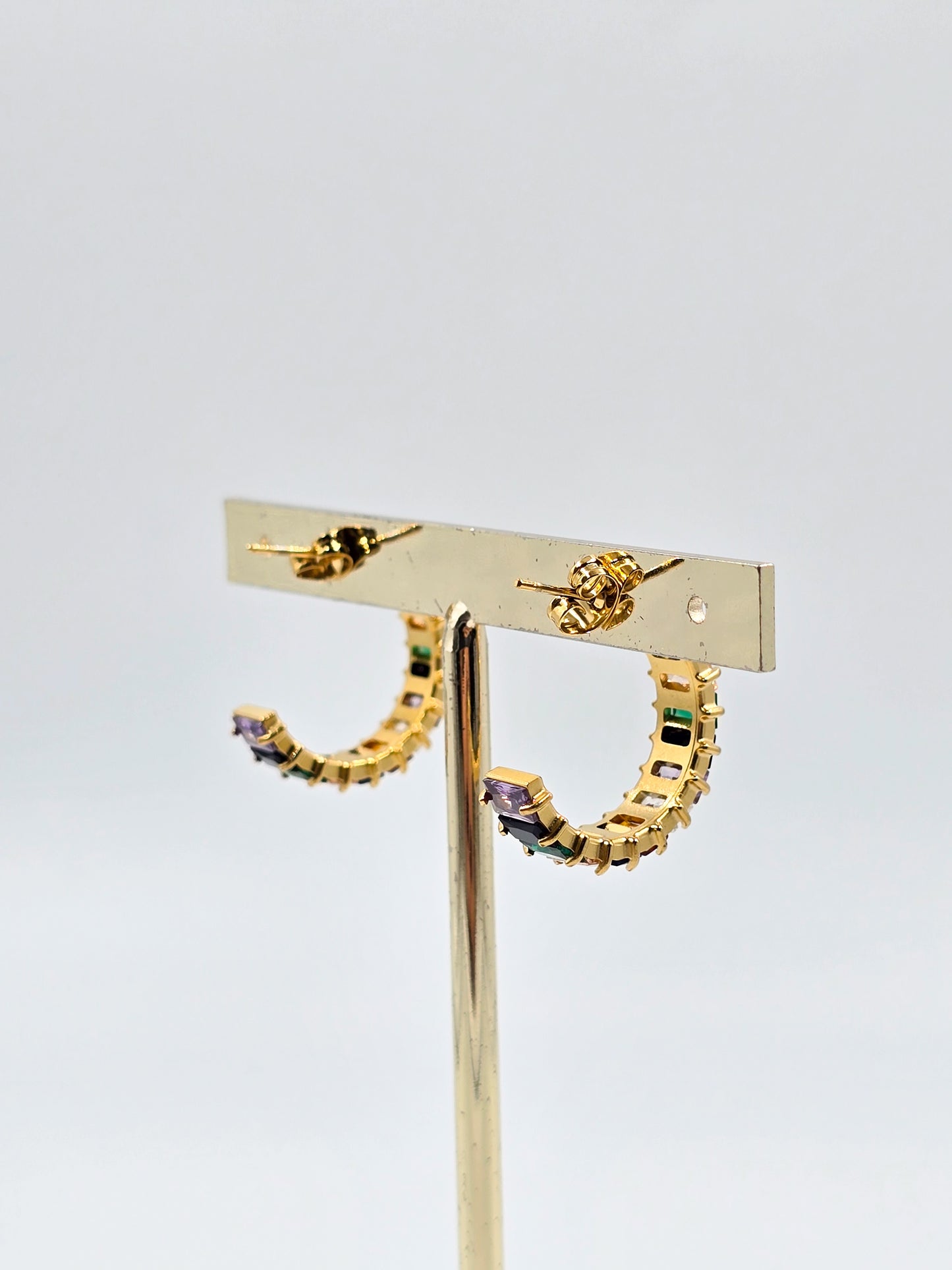 Stainless Steel Gemstones Hoops