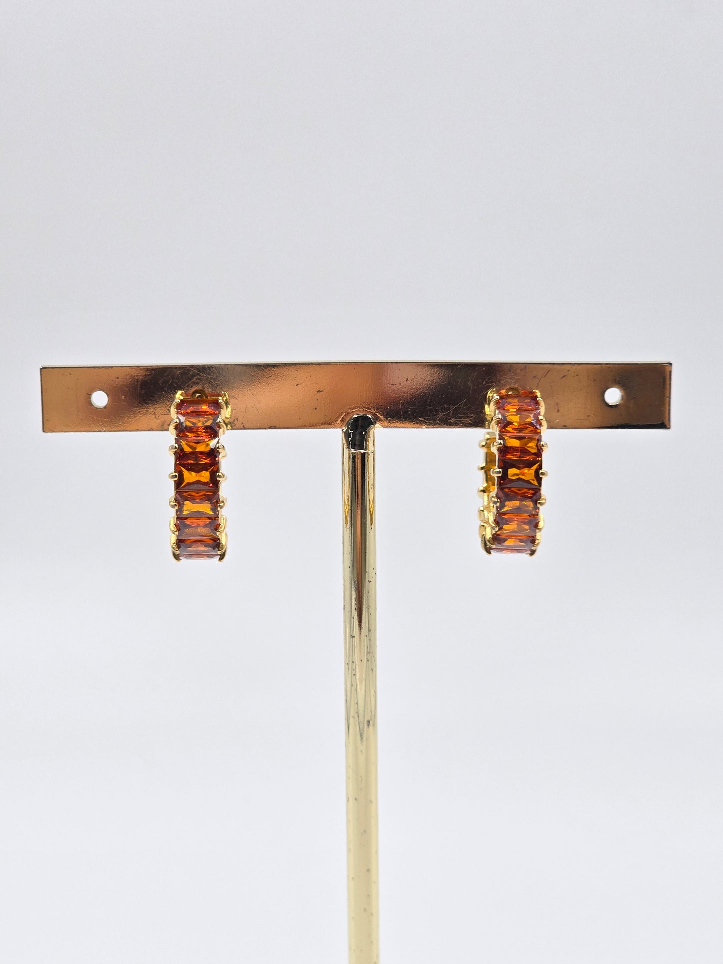Stainless Steel Gemstones Hoops