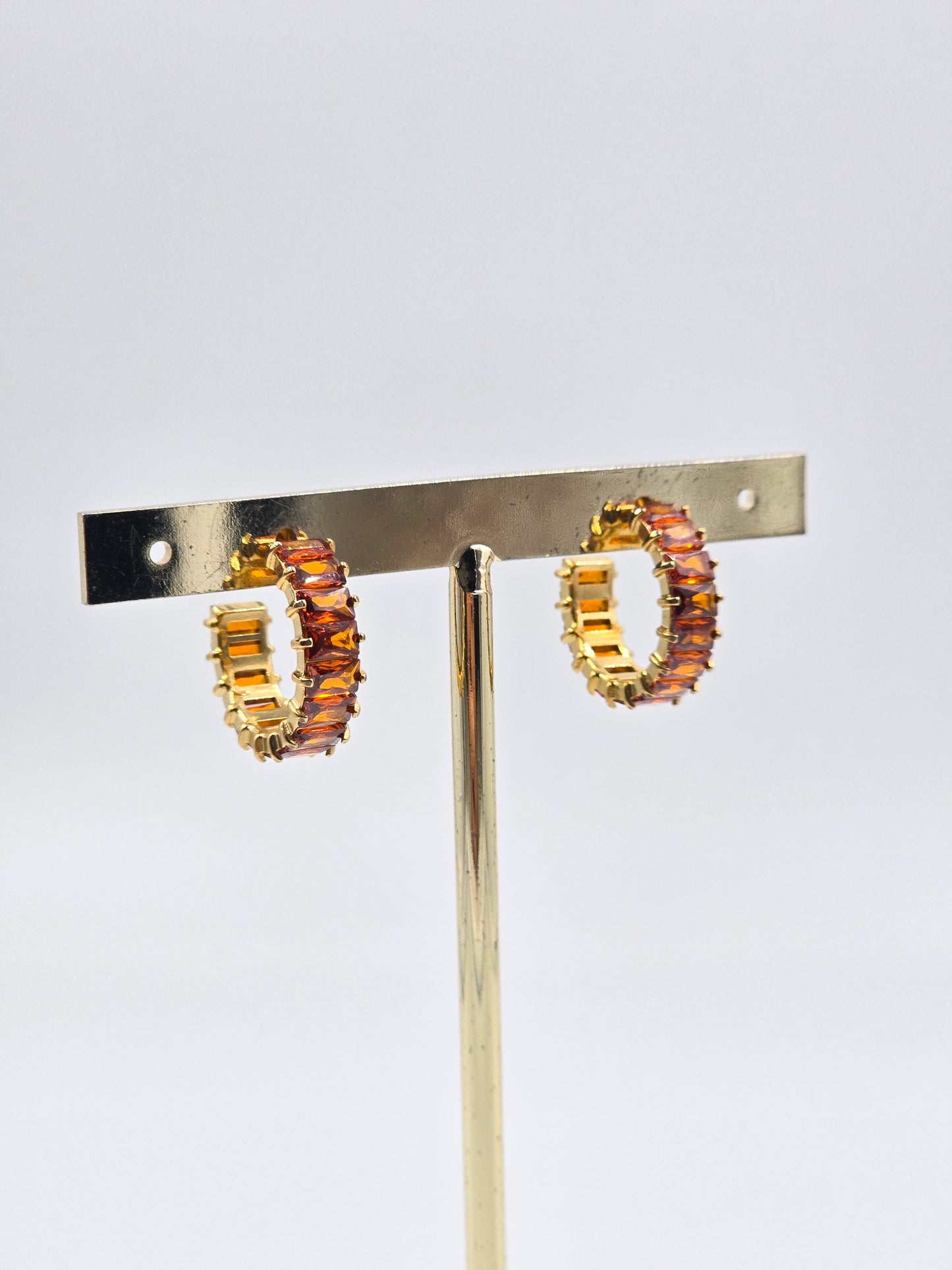 Stainless Steel Gemstones Hoops